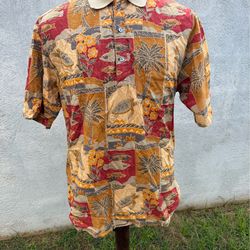 PreOwned Tori Richard Hawaiian Polo Shirt Multicolored Men's Small