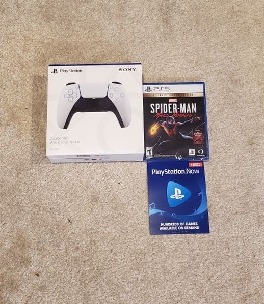 Ps5 Controller and Spiderman Game Combo