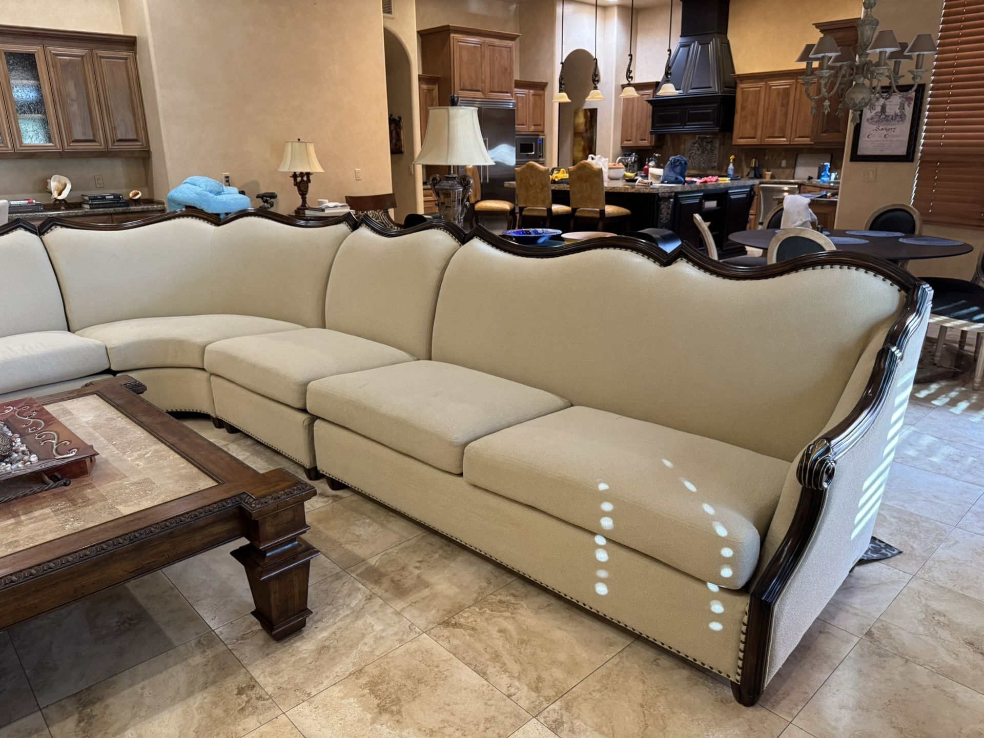 Large Beige Sectional Sofa