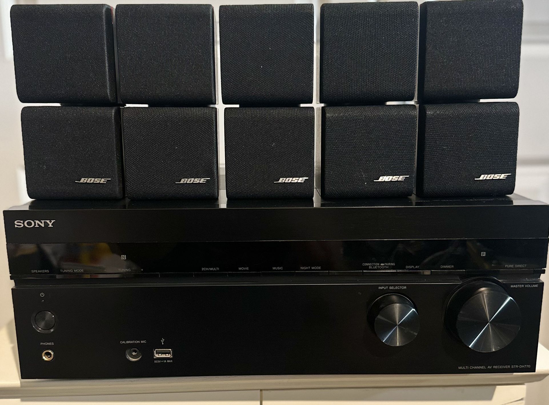 Sony STR-DH 770 Receiver And Bose Cube Speakers