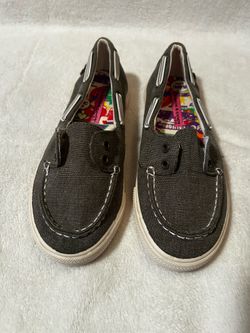 Women’s slip on shoes 7.5 rock & candy boat slides gray casual vacation fabric