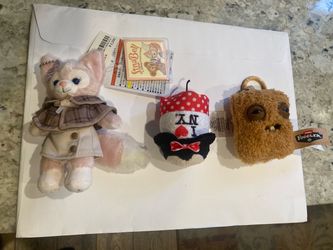 Tokyo Disney LinaBell Key Chain New  plus 2 other plush figures.