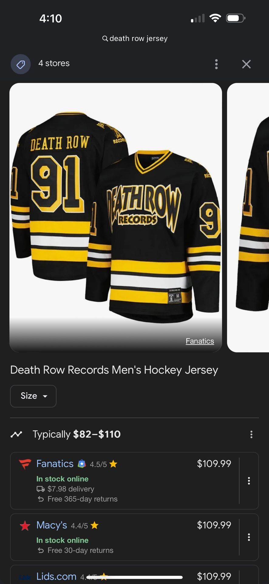 Death Row Hockey Jersey XL