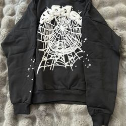 Brand New Black Sp5der Hoodie Black Size Large.