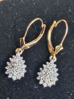 Diamond Tear drop 14 carat gold vineage