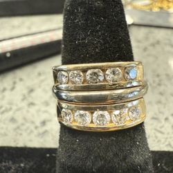 14KT Engagement Set W/ Natural Round Diamonds 40429-1