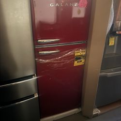 Refrigerator Top And Bottom Galanz Red 