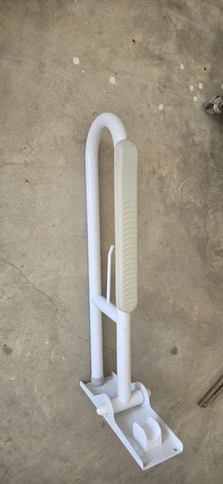 U Shaped Toilet Grab Bar 30.3 Inch, Munzong White Anti-Slip Support Rail