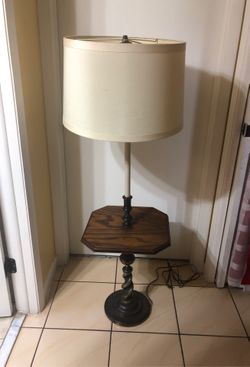 Antique stifle table lamp brass/wood