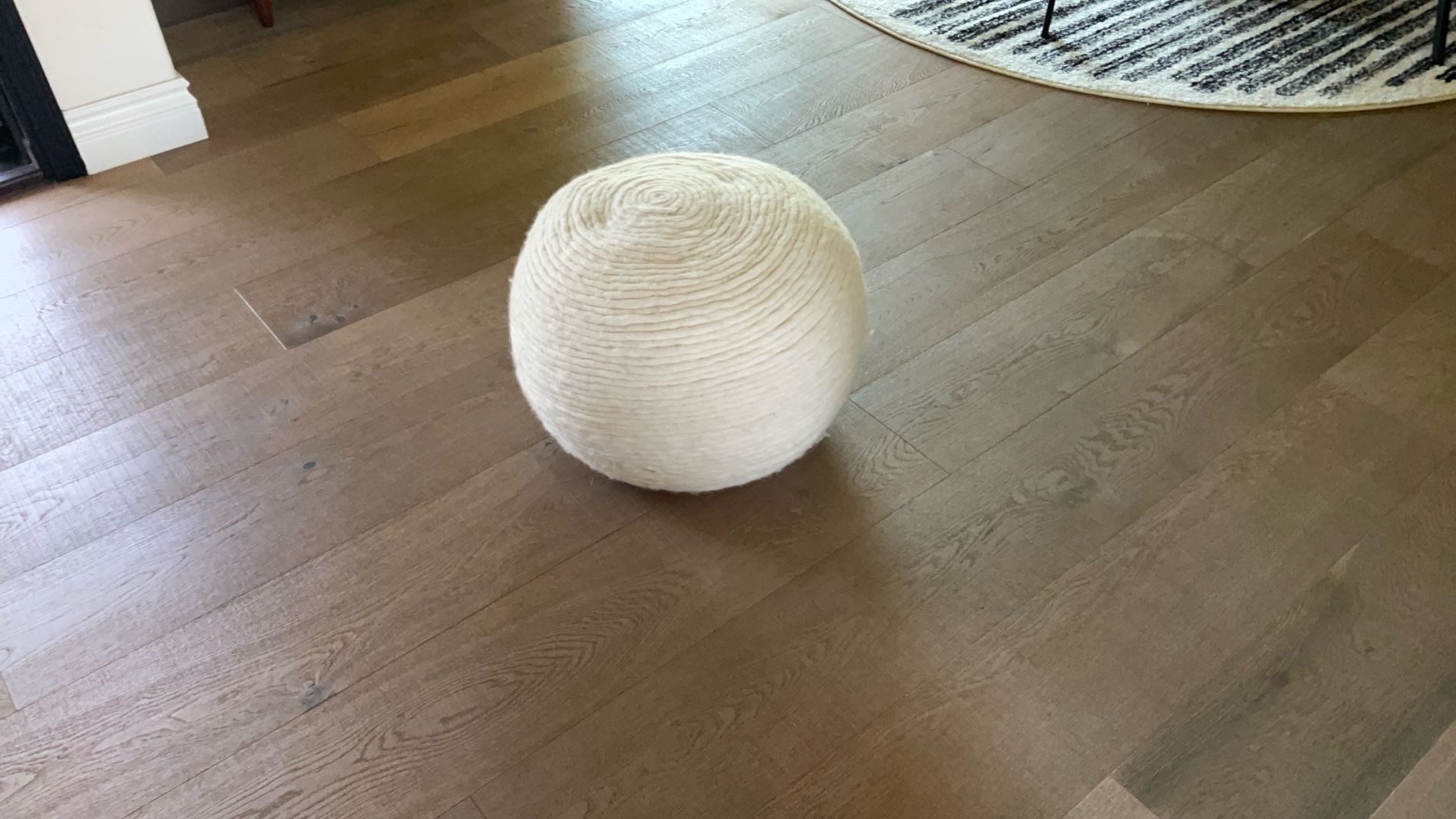 CB 2 Wool Wrap Pouf