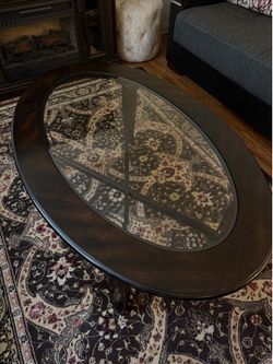 Oval Glass-Top Coffee Table