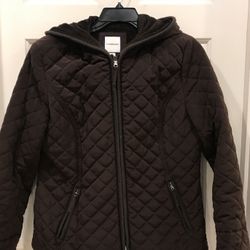 Croft & Barrow Brown Hooded Jacket Coat. Partially fur-lined. In Very good condition.