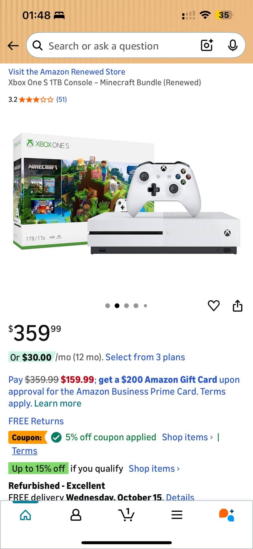 Xbox One S 1TB Console