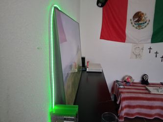 Large Flat Screen TV with LED Bias Lighting