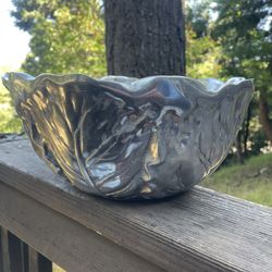  Vintage Cabbage Leaf Salad Serving Bowl