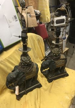 Elephant night stand lamps no shades