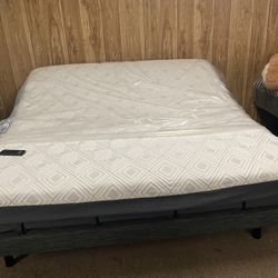 King Ajustable Bed With Mattress Memory Foam 