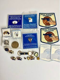 Vintage Police Marksman AFA Air Force Association Patches Pins Lot Military