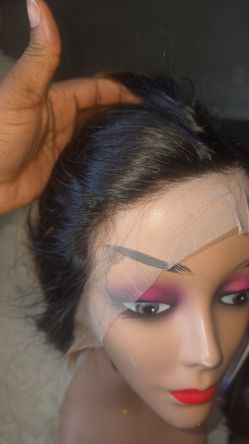 Pixie cut 13x4 frontal lace wig 180% Density 