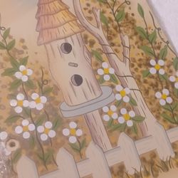 Wooden Plant Stand, Curio Cabinet Birdhouse