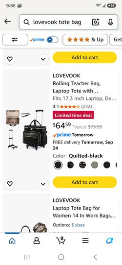 Teacher or nurse Lovevook tote fits 17.3" laptop NEW