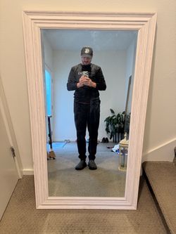Large Floor Mirror White Wood Frame
