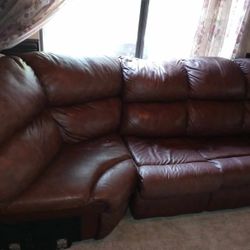 Brown Leather Sectional Recliner