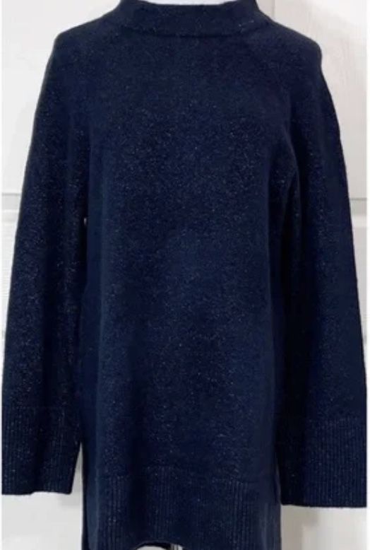 Ann Taylor Shimmer Mock Neck Tunic Sweater  
