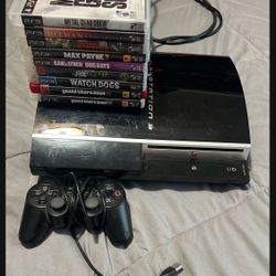 PS3 40gig Great Condition With 9 Games 