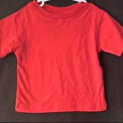 New Baby Boy Size 12 Months Classic Red Crewneck Tee Shirt