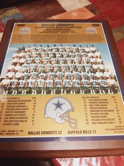 Dallas Cowboys 1992 Vintage Plaque
