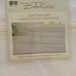 IVORY DREAMS.  4 Piece Queen Sheet Set