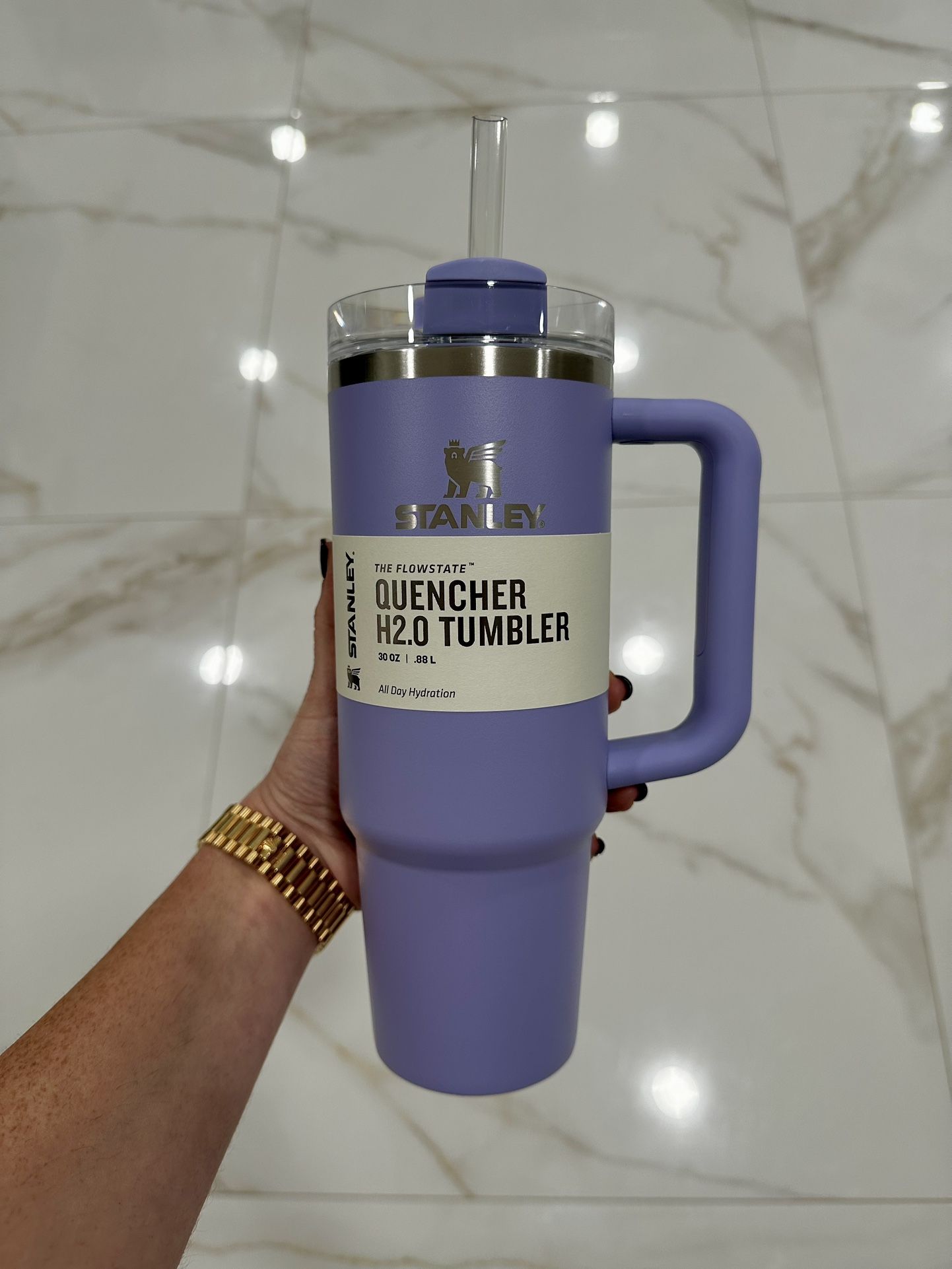 Beautiful Limited release Comforting Purple Stanley 30oz Cup w/transparent top!