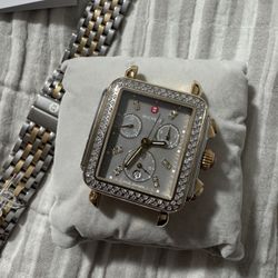 Michele two Toned Deco Watch 
