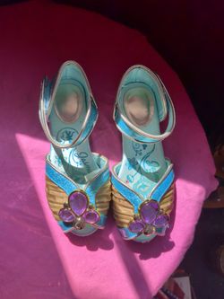 Size 11-12 Disney Princess Jasmine Girls Dress-Up Shoes