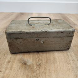 Vintage CCC Products Metal Cash Box Container Storage Safe Steel Box Rustic