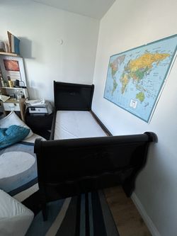 Twin XL Bed, Real Wood, Easy To Assemble, Spring Box Included