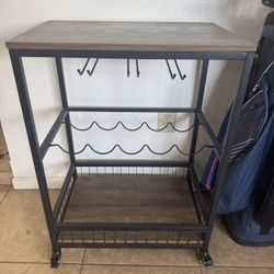 Wood And Metal Bar Cart For Sale 