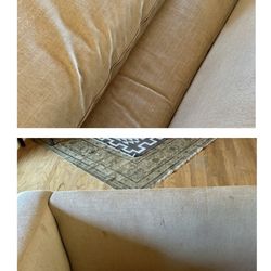 Large Beige Linen Cisco Sofa