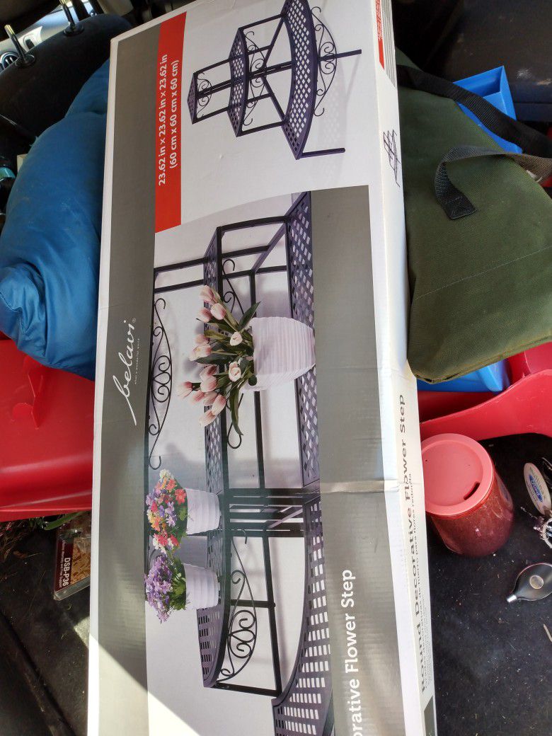 Brand New Box Never Used 3 Tier Metal Step For Garden Patio Porch Etc 18 Firm Look My Post Great Deals