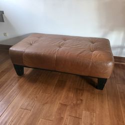 Pottery Barn Leather Ottoman 