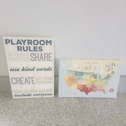 Children's Playroom / Room Framed Canvas Art