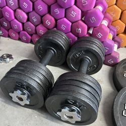 pair of 35lb adjustable dumbbells. 70lb in total $70
