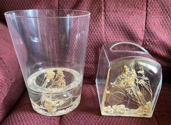 Acrylic tissue holder and trash can