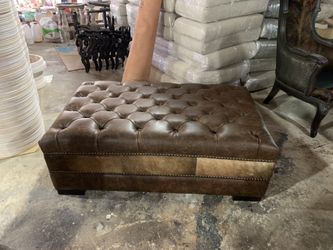 western ottoman, tuft leather ottoman , cowhide and leather ottoman o