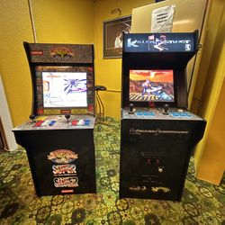 Two Arcade1up Arcade Cabinet Machines: Street Fighter II & Killer Instinct