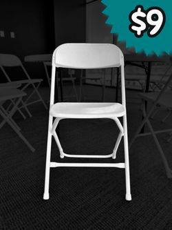 Brand New White Folding Chairs 800 LBS Capacity Static Weight Commercial Grade 