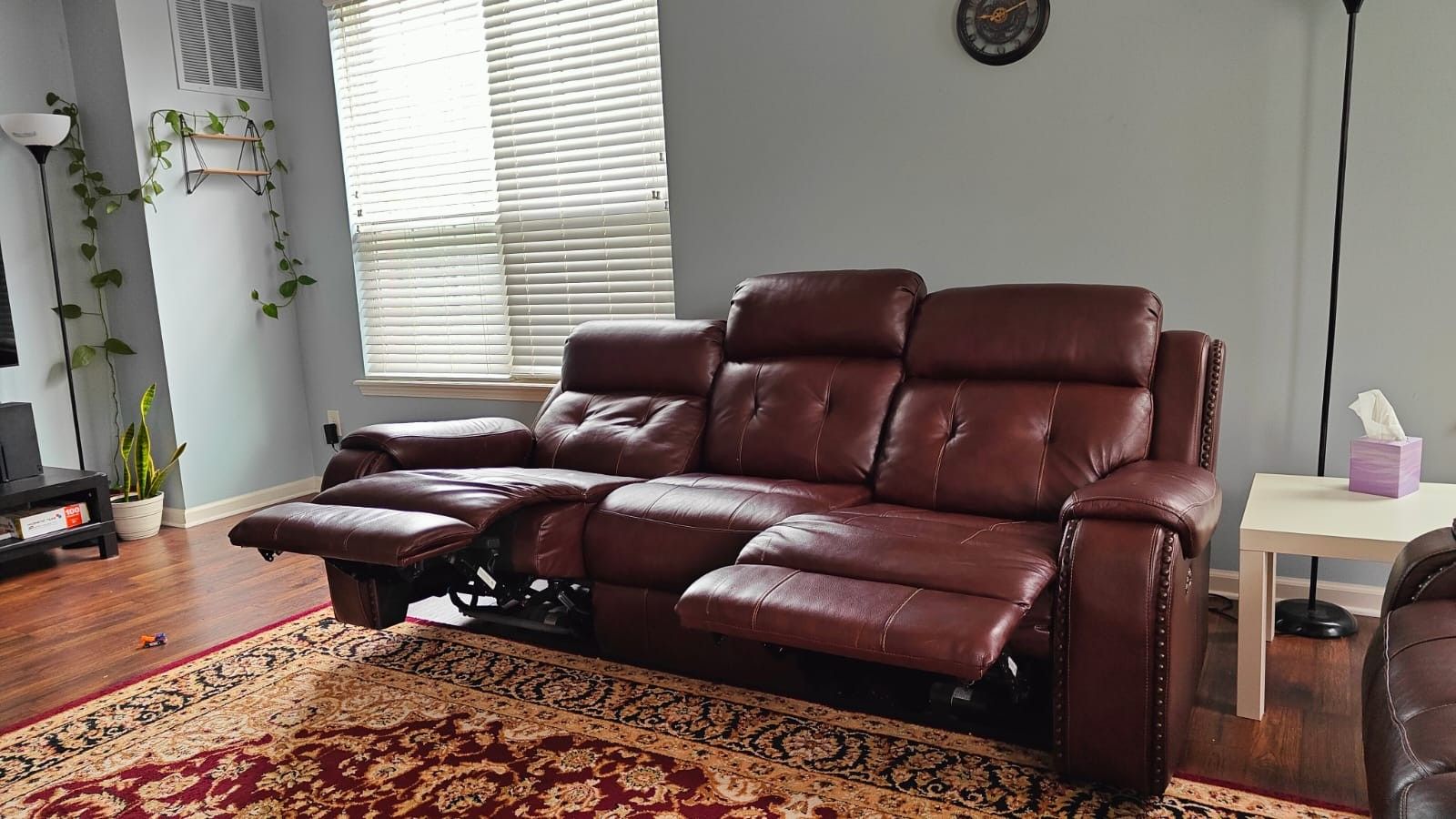 Recliner 3 Seater With Power headrest Brown 