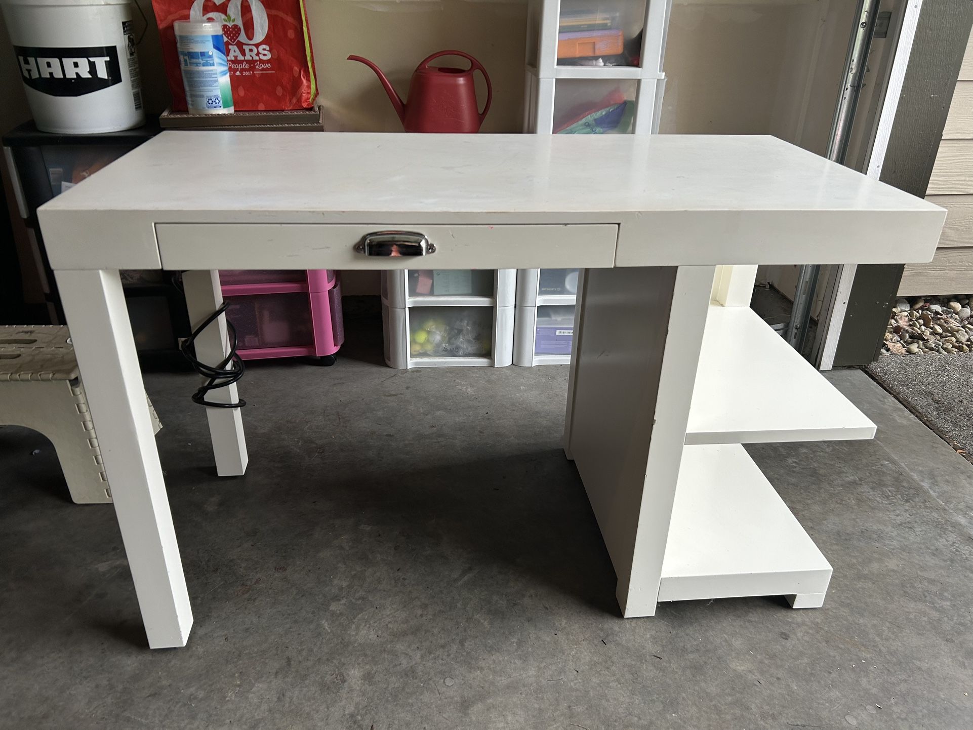 White Charging Desk
