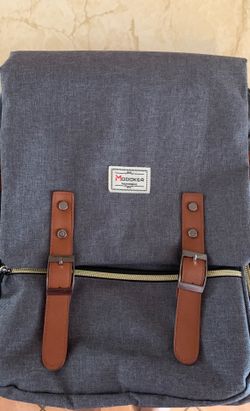 Modoker upgraded vintage laptop backpack for women and men with usb charging port and computer sleeve